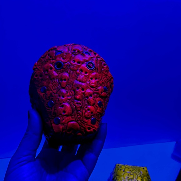 Red neon Skeleton Roller Skates toe guards  leather toe caps - Picture 2 of 15